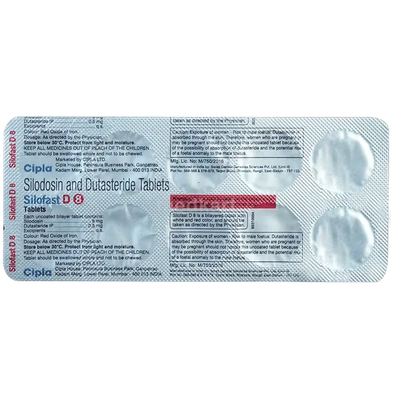 silofast d 8mg tablet 10's
